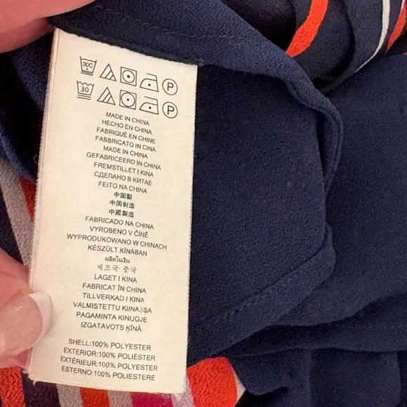 Michael Kors Pink and Red Striped Poncho Style Blouse - Picture 10 of 10